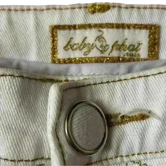 Y2k 90s White BabyPhat Summer Shorts Size 9 - Picture 6 of 8